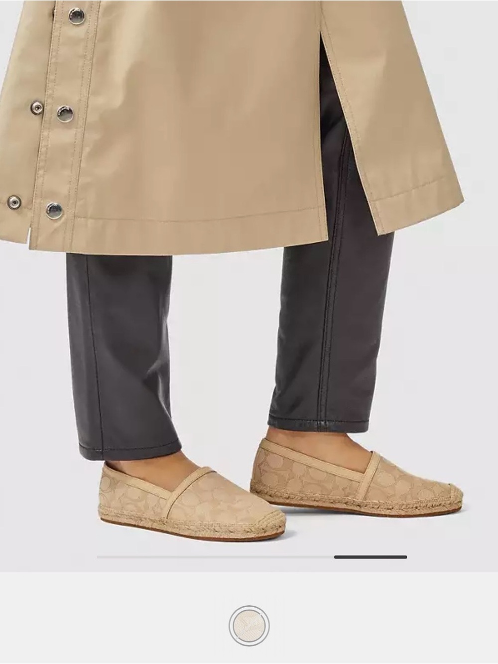 Coach Beige Signature Canvas Espadrille - Picture 4 of 5